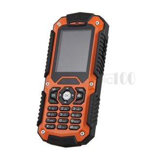 Orange Military Waterproof Shockproof Dustproof Dual Sim Cell Mobile Phone
