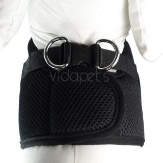 13 16" Girth Best Dog Harness Black Soft Mesh Vest Collar Small XS