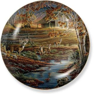Terry Redlin Nature's Sentinel Collector Plate Whitetail Deer Old Farm