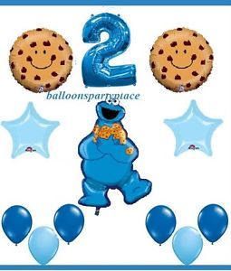 Sesame Street Cookie Monster Second Birthday Party Supplies Balloons 2nd Two