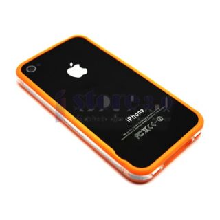 9x TPU Bumper Frame Silicone Skin Case w Side Button for iPhone 4S 4G 4
