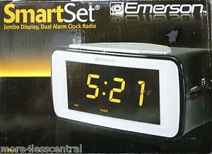 Emerson Smartset Jumbo Amber Display Dual Alarm Clock Radio CKS9051
