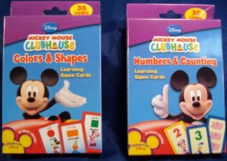 2 Mickey Mouse Kids Flash Cards Numbers Count Colors Shapes Preschool Flashcards
