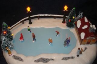 36726 Mr Christmas Winter Wonderland Skating Pond Animated Musical Ice Skating