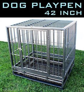 New XL 42" Heavy Duty Level III Dog Pet Cage Crate Kennel Playpen Exercise Pen