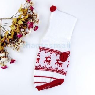 Pet Dog Hooded Sweater Knit Apparel Reindeer Pattern Clothes Clothing Size M