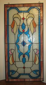 Antique Art Deco Stained Glass Window
