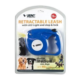 5M Blue Retractable Extending Extendable Dog Puppy Pet Leash Lead with LED Light