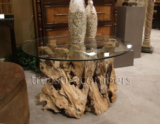 Teak Driftwood Cocktail Coffee Table Nautical Beach House Cottage Natural Wood