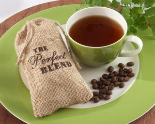 24 The Perfect Blend Personalized Burlap Bag Coffee Wedding Favors