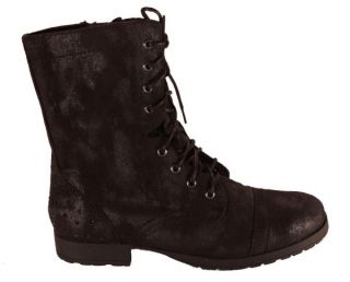 Material Girl Womens Henley Black Combat Boots