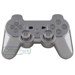 New Clear Buttons and Chrome Silver Custom Shell Case for PS3 Controller Tools