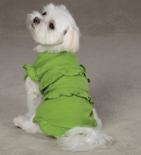 Dog Ruffle Dog Tank T Shirt Tee Pink Green East Side Co