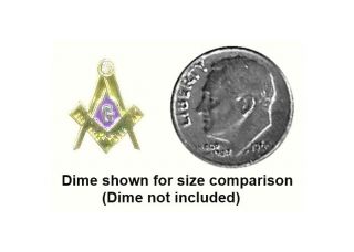 Small Rhinestone Blue Lodge Masonic Free Mason Lapel Pin Freemason Logo EXC Gift