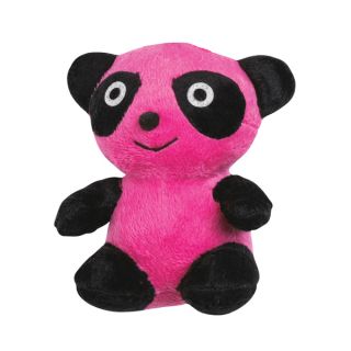 Zanies Band O' Pandas Plush Dog Toy Squeaker 4 75" Pink