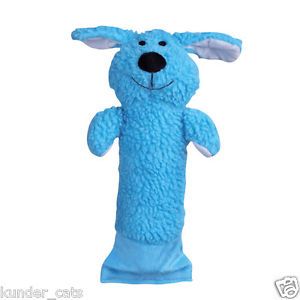 Zanies Blue Crinkle Pup Berber Water Bottle Crinkle Fetch Velcro Dog Toy