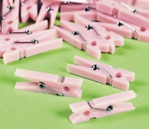 48 Baby Shower Girl Pink Clothespins Party Favors Games Toys Prizes Gifts Treats
