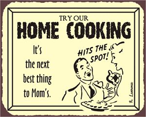 Try Our Home Cooking Vintage Metal Art Restaurant Service Retro Tin Sign