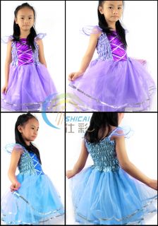 Kids Girls Princess Tutu Dress Party Skirt Costume Blue Pink Green Yellow 3 4Y