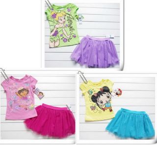Girls Dress Skirt Top Set Kids Clothes Tutu Clothing Costume Dora Fairy SZ1 7Y