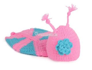 Baby Infant Butterfly Costume Photography Prop Crochet Beanie Hat Caps Clothes