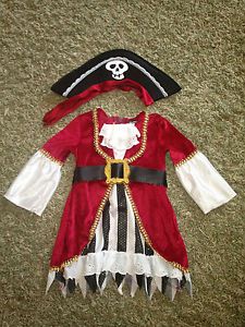 Infant Girls Pirate Dress Shirt Halloween Costume Size 12 18 Months