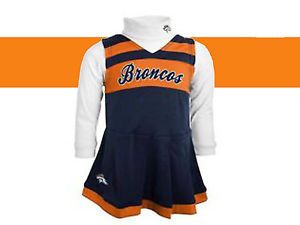 Denver Broncos Youth Infant Toddler Girls Cheerleader Outfit Dress Costume Set