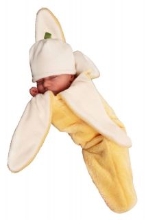 Infant Newborn Baby Yellow Banana Halloween Bunting Swaddle Costume 0 3 Months