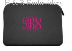 Personalized Black Neoprene Laptop Case Computer Case Fits Up to 15 6"