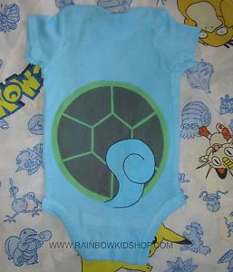 Pokemon Squirtle Onesie Bodysuit Body Suit Costume Baby Clothes Onsie Cute
