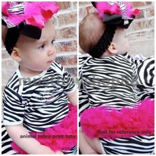 Baby Toddler Girl Animal Zebra Print Costume Tutu White One Pieces 3 18 Months
