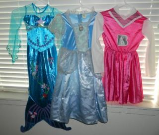 Girls Dress Up Costume Lot Sz 4 6 Disney Princess Cinderella Spidergirl Barbie
