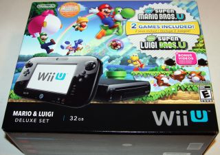 Nintendo Wii U System Console Bundle New Super Mario Bros Luigi Deluxe Set New