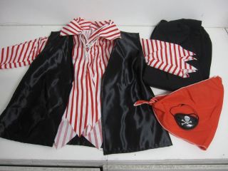 5 Piece Boys Pirate Costume Complete with Eye Patch Bandana Various Sizes
