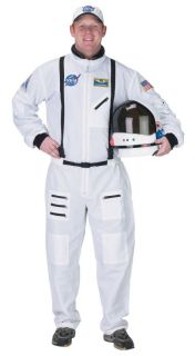 High Quality Official NASA Astronaut White Suit Adult Mens Costume Halloween