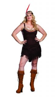 Sexy Pochahottie Native American Indian Dress Costume Adult Plus New