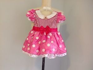 Girls Minnie Mouse Dress Up Costume Dress Pink Size 3T The 