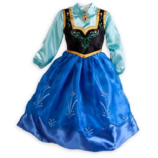 New  Frozen Anna Costume Dress Gown Girls Blue Black Velvet 2013