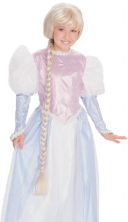 Rapunzel Wig Child Kids Girls Long Braid Blonde Tangled Princess Maiden Costume