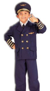 Kids Boys Airplane Captain Pilot Halloween Costume