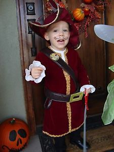 Toddler Boy's Captain Hook Costume with Hat Size XXS 2T 3T 