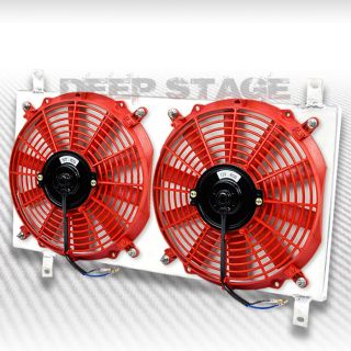 Aluminum 12V Slim Radiator Cooling Fan Shroud Red 90 97 Mazda Miata MX5 NA