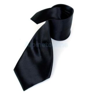 Mens Wedding Suit Dress Satin Solid Necktie Neck Tie