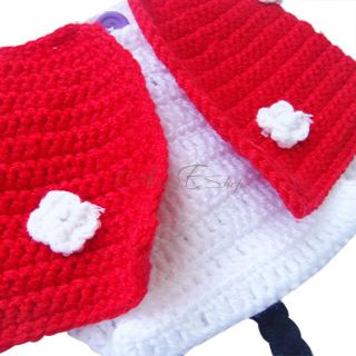 3pcs Minnie Girl Infant Baby Hat Skirt Shoes Crochet Knit Photo Prop Costume New