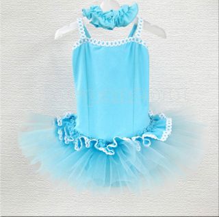 Kids Girls Party Dancing Leotard Ballet Sleeveless Age 3 8Y Tutu Skirt Dress