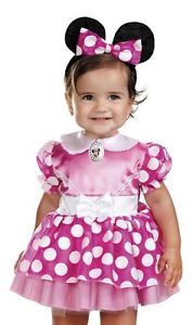 Childs Girls Pink Minnie Mouse Clubhouse Costume Infant Toddler 12 18 Months