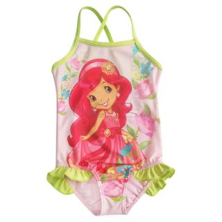 Girl Kid Strawberry One Piece Swimsuit Swimwear Bathing Suit Swim Costume Sz 3 8