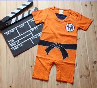 Hot Goku Kungfu Jumpsuit Baby Toddler Fancy Dress Costume Outfit Romper Sz 80