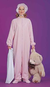 Pink Jammies Giant Baby Halloween Costume Pajamas Jumpsuit Adult Woman 53294