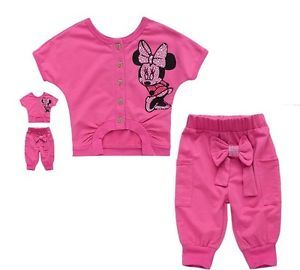 New Baby Kids Girls T Shirt Short Pants Set Clothes Girls Costume Y9 Size 2 8T